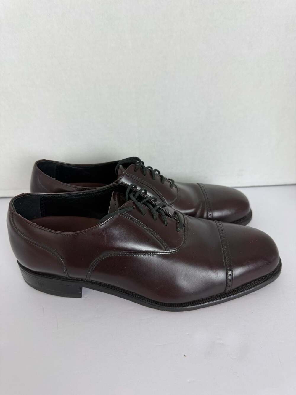 Florsheim Lexington Burgundy Leather Cap Toe Oxford Dress Shoes - Picture 5 of 7